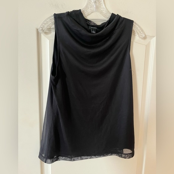 Halogen Tops - Halogen Rich Black Sleeveless Lined Drop Neckline Blouse Women’s Size Small